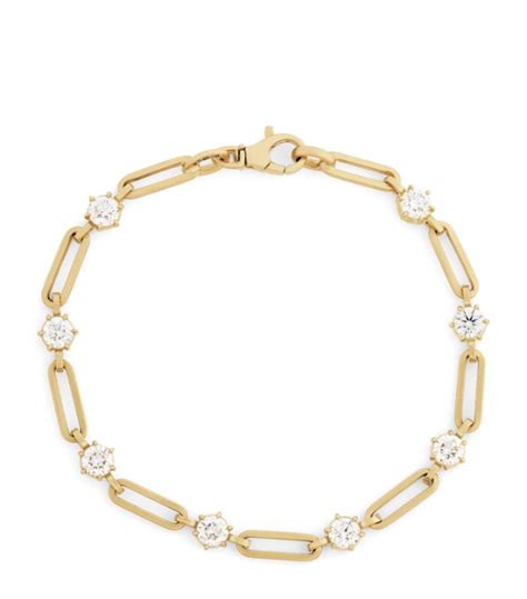 Jade Trau Yellow Gold And Diamond Phoebe Bracelet Harrods Uk