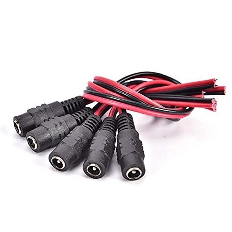 ESPtronics 5 Pcs 12v Female DC Connector Cable Plug Wire For CCTV