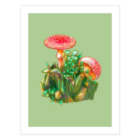 Soft Amanita Muscaria Mushrooms Fine Art Print Aidadaism