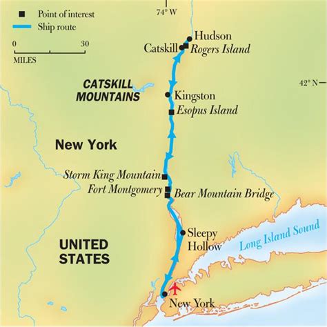 Hudson River Map Usa - Winna Kamillah