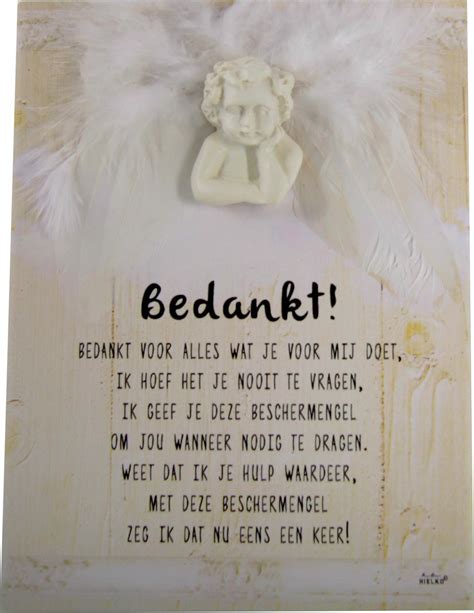 Beschermengel Unieke Tegel Met Gedicht Bedankt Bedankt Dankjewel