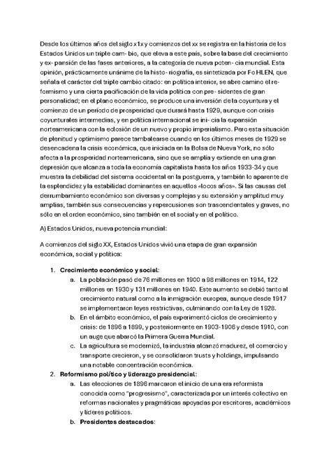 Resumen de la Crisis de 1929: Impacto y Consecuencias en EE. UU. - Studocu