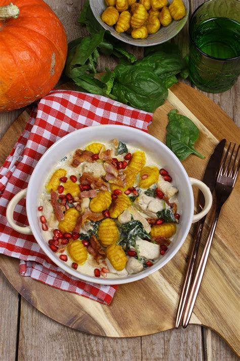 Superleckeres K Rbis Gnocchi Mit H Hnchen Rezept Im Herbst