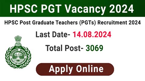 HPSC PGT Vacancy 2024 Apply Online Notification