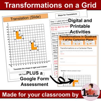 Geometric Transformations | Quadrant 1 | Lesson with Activities and ...