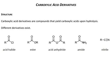 Ppt Carboxylic Acid Derivatives Powerpoint Presentation Free