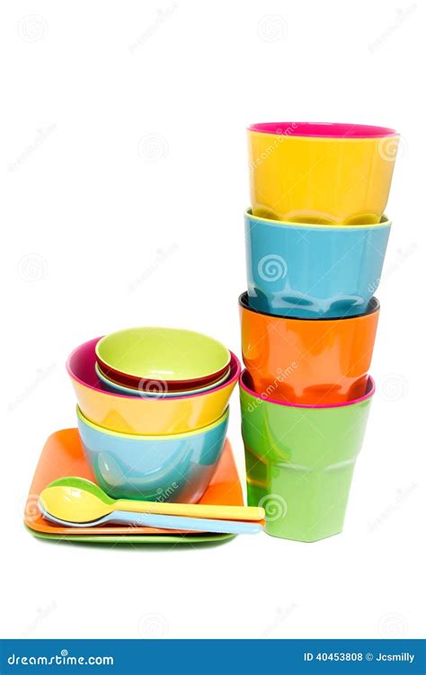 Melamine Colorful Set Spoon White Stock Photos Free Royalty Free