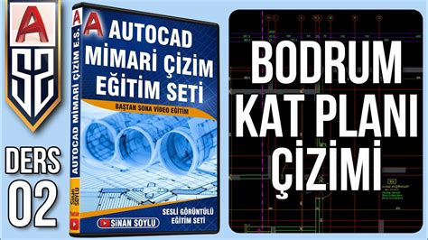 Autocad Dersleri Mimari Izim E Itim Seti Bodrum Kat Plan Izme