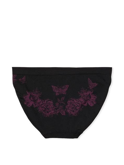 Seamless Çiçek Grafikli Bikini Külot Siyah VS26373805 Victoria s Secret VSL