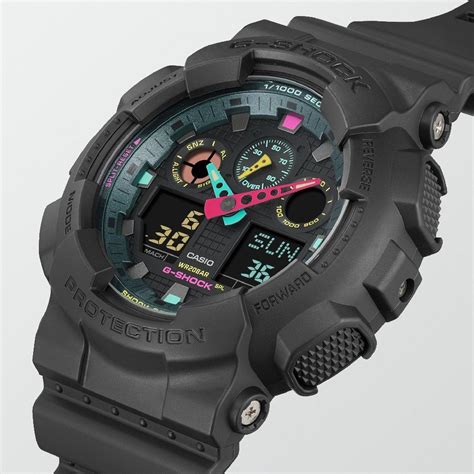 G Shock Classic Style GA 100MF 1AER Multi Fluorescent Accents Horloge