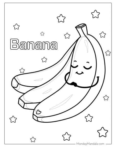 20 Banana Coloring Pages Free PDF Printables Worksheets Library