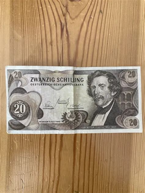 Zwanzig Schilling Sterreich Geldschein Banknote Sammler Eur