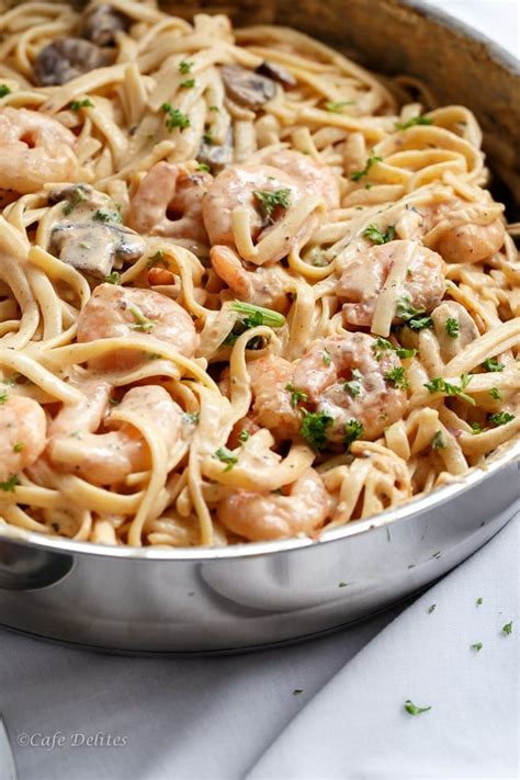 Recette Tagliatelles Aux Crevettes Aux Champignons Et La Cr Me Fra Che