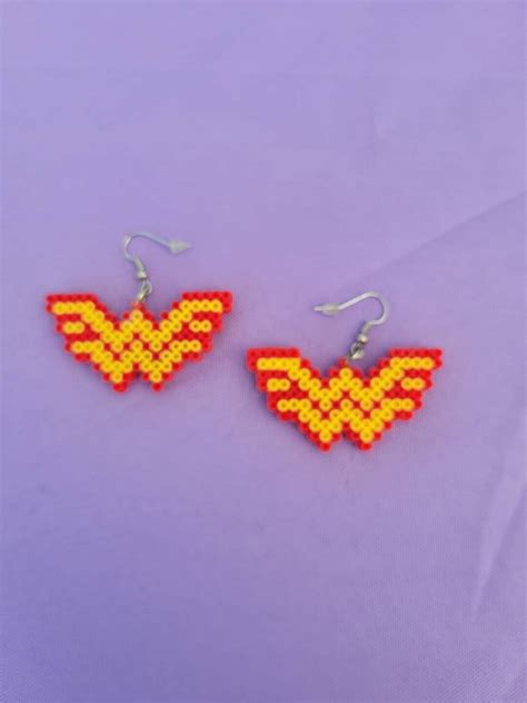 Ww Earrings Perler Bead Jewelry Fuse Bead Earrings Etsy