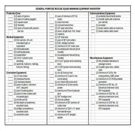 19 Tool Inventory Templates Free Sample Example Format Download