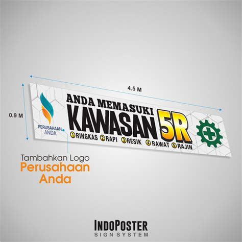 Jual Spanduk Banner Slogan K3 Safety ANDA MEMASUKI KAWASAN 5R 5S KAIZEN