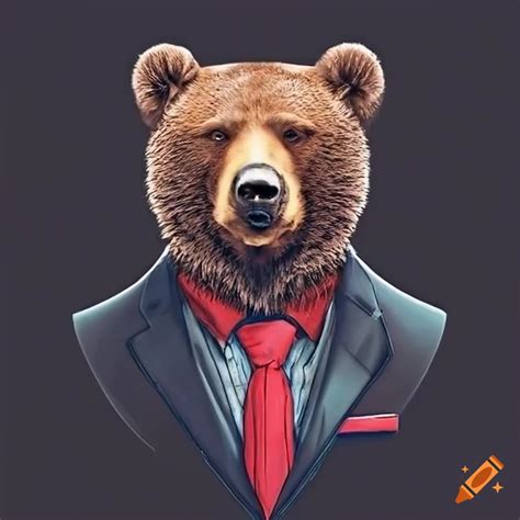 Bear Wearing A Suit Portrait On Craiyon