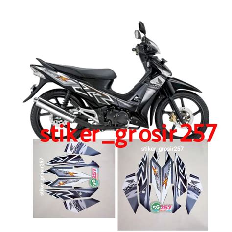 Stiker Striping Les Lis Body Motor Supra X R Warna Bodi Hitam