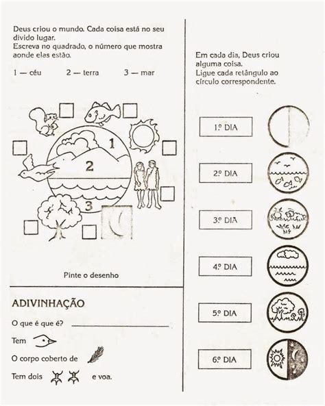 Atividades Sobre A Criação Do Mundo Para Imprimir - 50 Atividades sobre Criação do Mundo para Imprimir e Colorir - Online ...