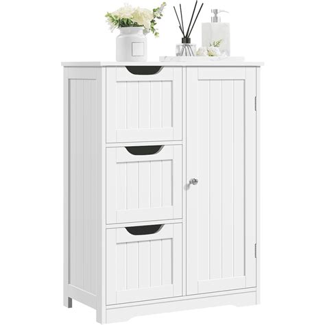 Yaheetech Floor Bathroom Free Standing Cabinet Drawers Adjustable