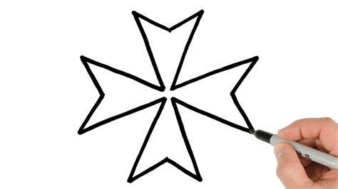 How To Draw Maltese Cross Easy Drawing Tutorial Youtube