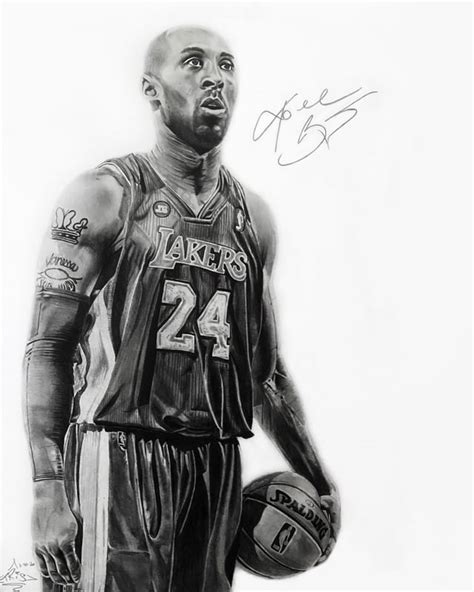 Graphite pencil drawing of Kobe Bryant, @TrisTheartist : r/KobeBryant24