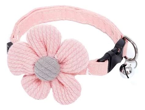 Collar Para Gato Flor Con Cascabel Color Rosa Mercadolibre