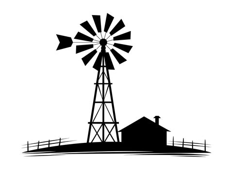 windmill svg farm homestead windmill printable silhouette etsy