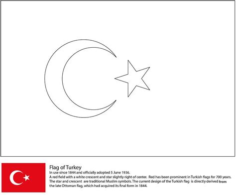 Flag of Turkey Coloring Pages - Coloring Cool