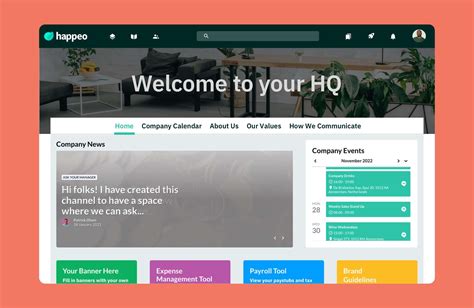 Intranet Homepage Template Happeo