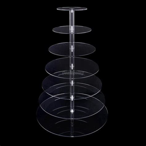 7 Tier Clear Acrylic Round Cupcake Stand Birthday Wedding Party Display