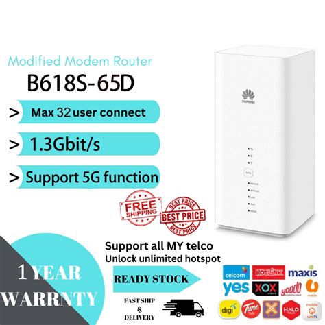 Modified Unlimited Hotspot Huawei B618 B618S 65D B818 263 4G 5G LTE