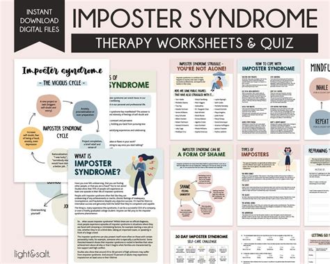 Imposter Syndrome Worksheets Self Sabotage Workbook Inner Critic