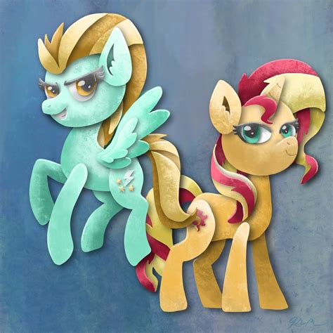 Safe Artist Catscratchpaper Lightning Dust Sunset Shimmer