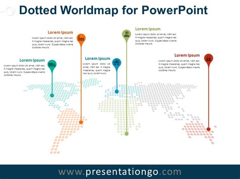 World Map With Pins For Powerpoint - PELAJARAN