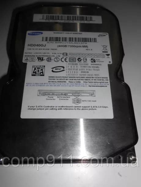 Жесткий диск для компьютера 3,5 Samsung HD040GJ 40GB Sata.: продажа ...