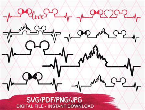 Heartbeat Of A Disney Svg Disney Heartbeat Svg Mickey And Etsy