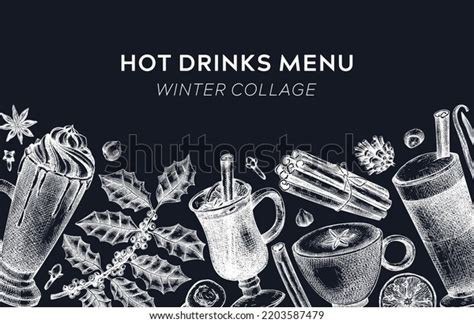 Hot Drinks Menu Design Mulled Wine Stock Vector Royalty Free Shutterstock