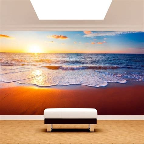 🥇 Photo wall murals sunset on the beach English 4952 🥇