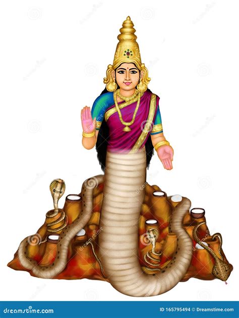 Naga Devi Amman The Snake Goddess Stock Illustration Illustration Of