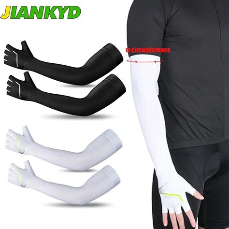 Jiankyd 1pair Uv Sun Protection Cooling Arm Sleeves For Men Women Upf 50 Sports Compression