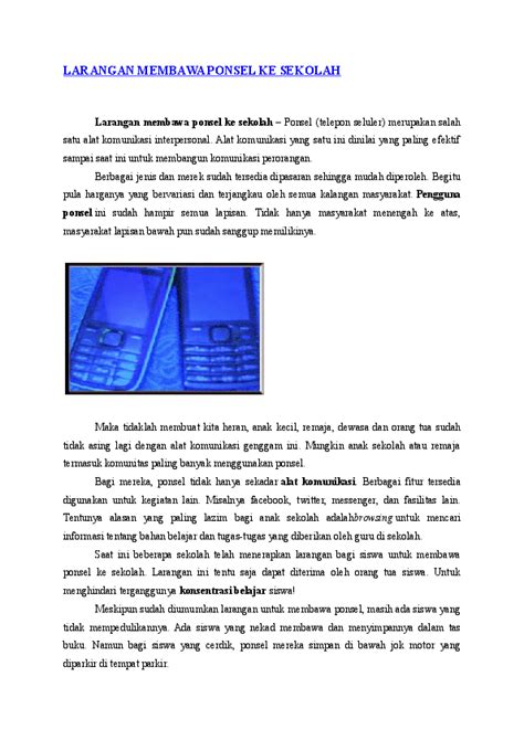 debat tentang larangan membawa hp  sekolah format soal
