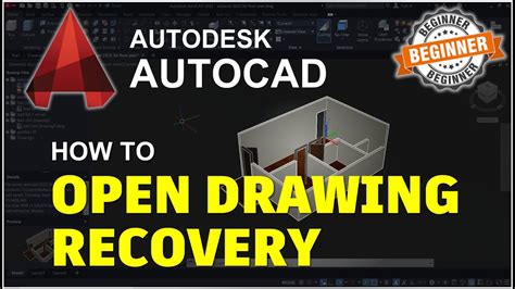 Autocad How To Open Drawing Recovery Manager Tutorial Youtube