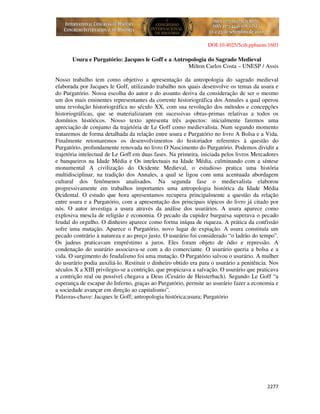 Capitalismo Usura E Pugatorio Em Le Goff Pdf