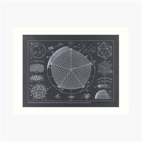 Buckminster Fuller S Geodesic Dome Schematics Art Print For Sale By