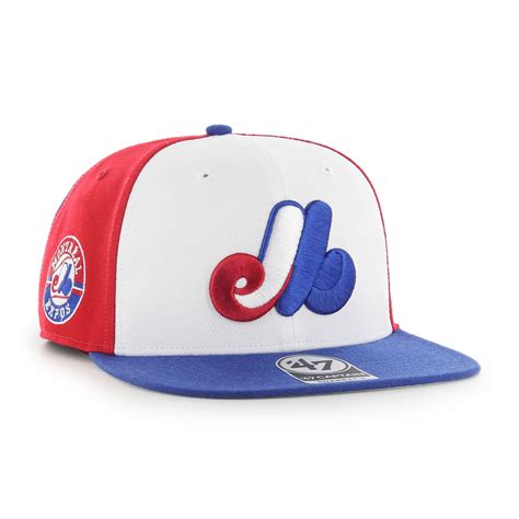 Montreal Expos Mlb Pinwheel Captain Sure Shot Snapback Hat