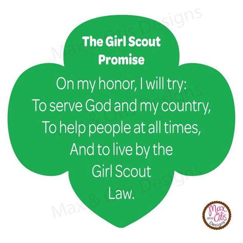 Girl Scout Printable Trefoil Promise Girl Scout Promise Girl Scouts