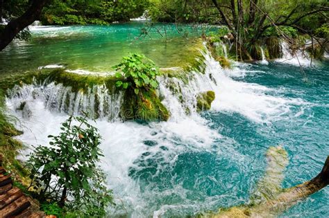 Waterfalls In National Park. Plitvice Stock Image - Image of croatia ...