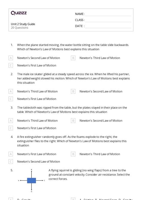 50 Newtons Third Law Worksheets For 11th Grade On Quizizz Free