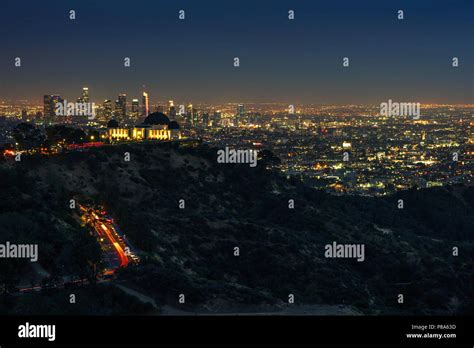 Los Angeles at night, view from the Hollywood Hills Stock Photo - Alamy